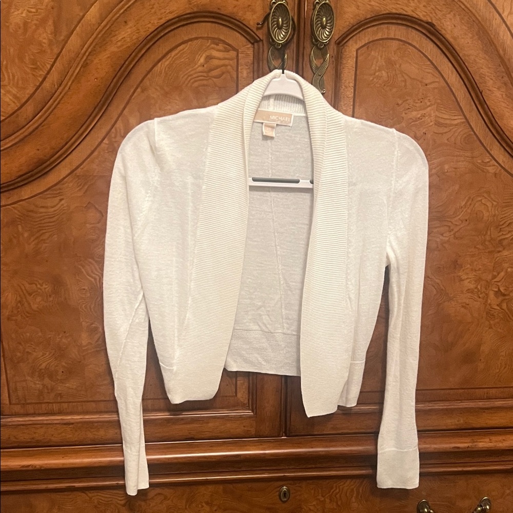 Michael Kors International Concepts Cream Open-Front Sweater
